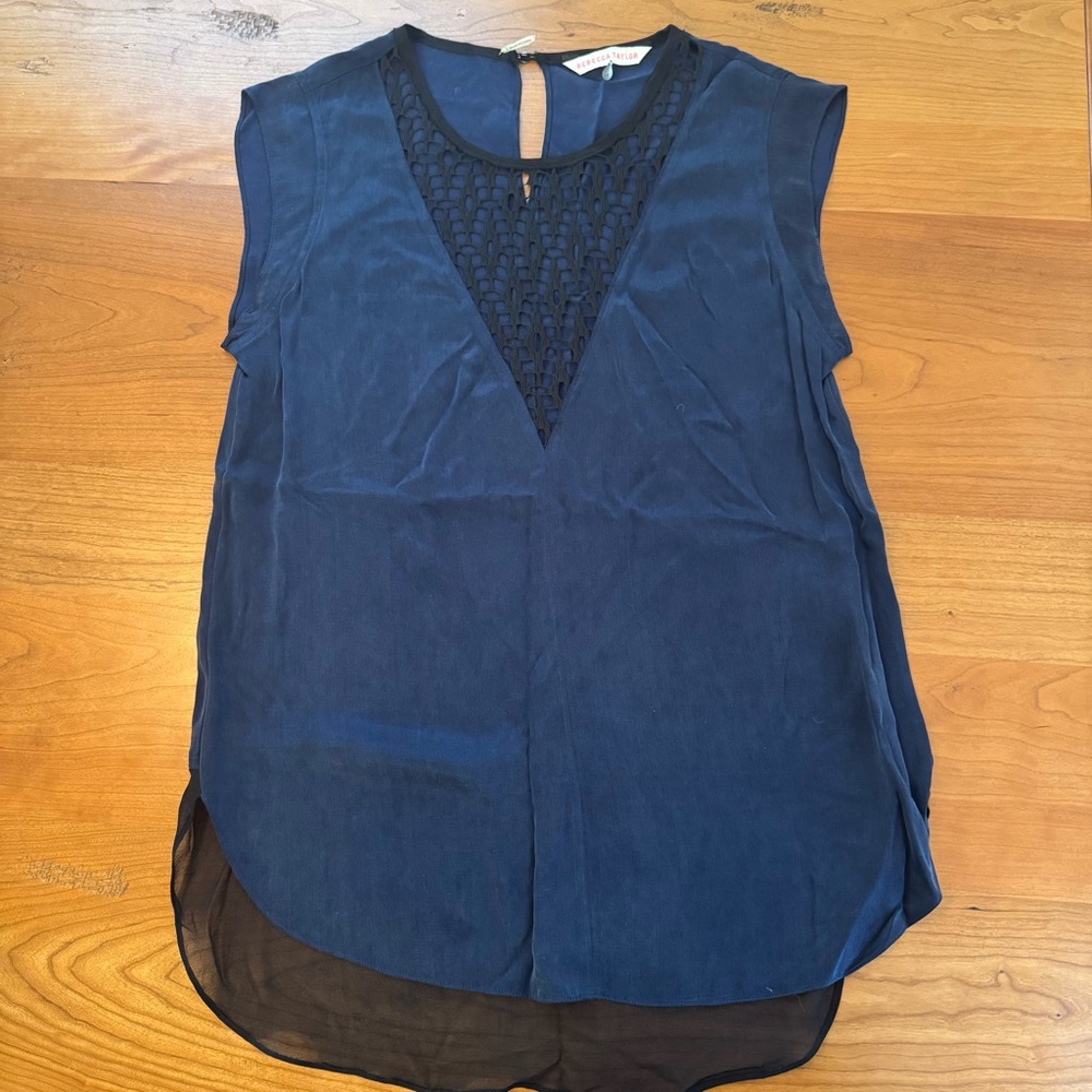 Rebecca Taylor Navy Blue Sleeveless Top size 6